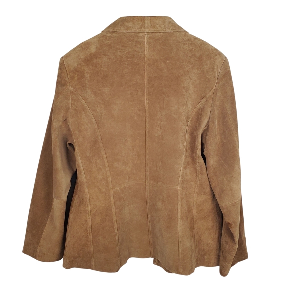 St. John's Bay Tan Suede Leather Jacket. Machine Washable. XL - Picture 7 of 11
